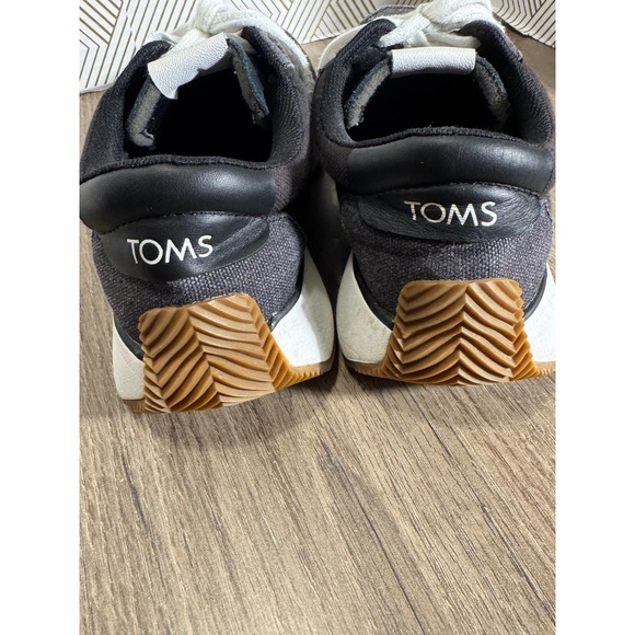 TOMS Women's Black Canvas Low Top Lace Up Sneakers Casual Comfort Size Unknown - Picture 3 of 11